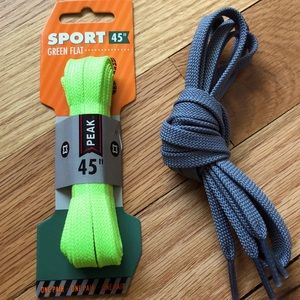Gray and Neon Green Shoe Laces